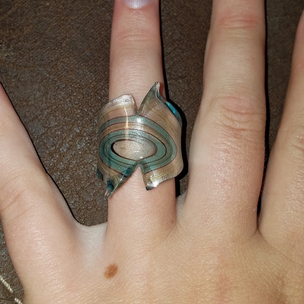 Hand blown glass ring